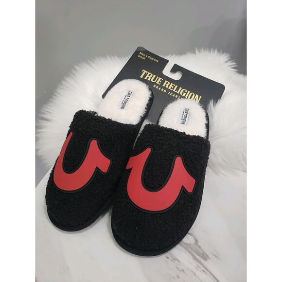 NEW True Religion Men's Slippers SMALL‎ 7/8 Slip On Horseshoe House Shoe - Picture 5 of 5